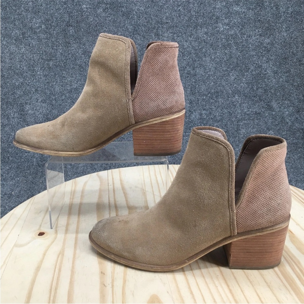 Nordstrom BP Ankle Beige Suede Block Heel Bootie